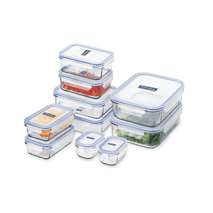 Glasslock Classic Tempered Glass Rectangle Container 10-Piece Set
