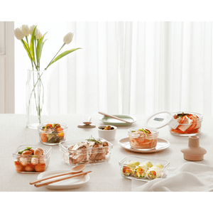 Glasslock Classic Tempered Glass Rectangle Container 715ml 3-Piece Set