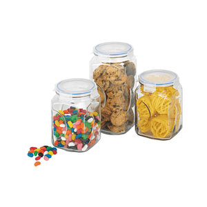 Glasslock Classic Tempered Glass Storage Canister 3-Piece Set