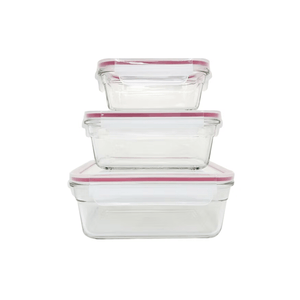 Glasslock Oven Safe Glass Rectangle Container 3-Piece Set