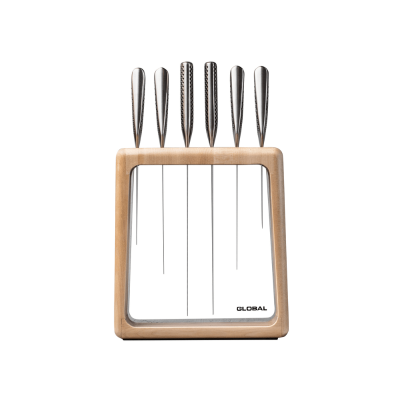 GLOBAL Hashira Maple Knife Block Set 7-Piece
