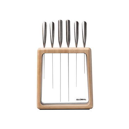GLOBAL Hashira Maple Knife Block Set 7-Piece
