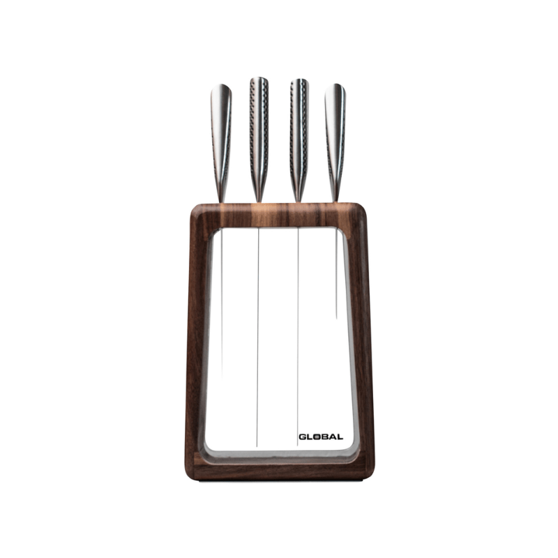 GLOBAL Hashira Walnut Knife Block Set 5-Piece