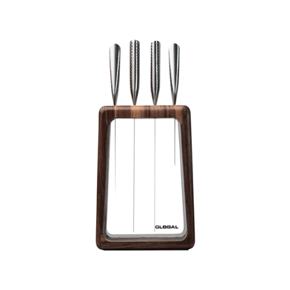 GLOBAL Hashira Walnut Knife Block Set 5-Piece