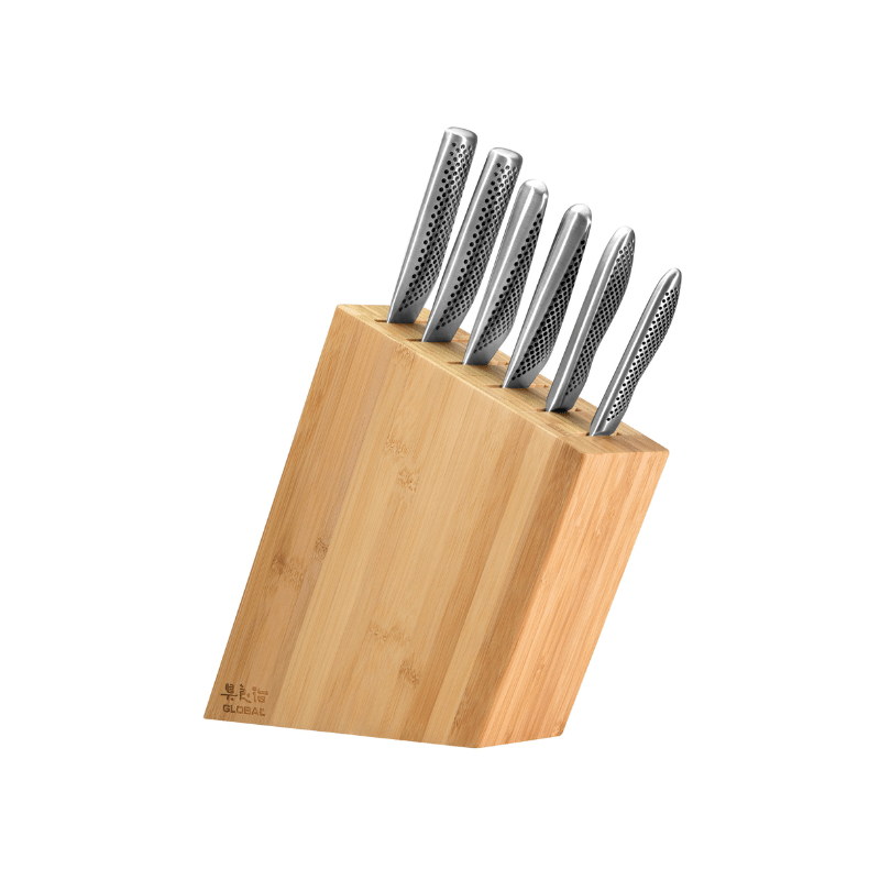 GLOBAL Kyoto Bamboo Knife Block Set 7-Piece