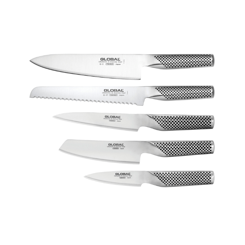 GLOBAL UKU Walnut Knife Block Set 6-Piece