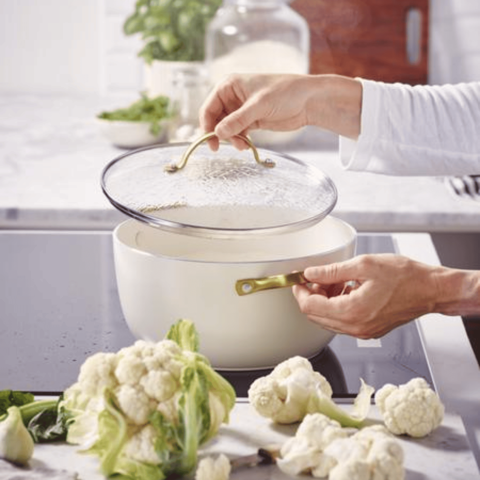 GreenPan Padova Non-Stick Casserole 24cm Cream