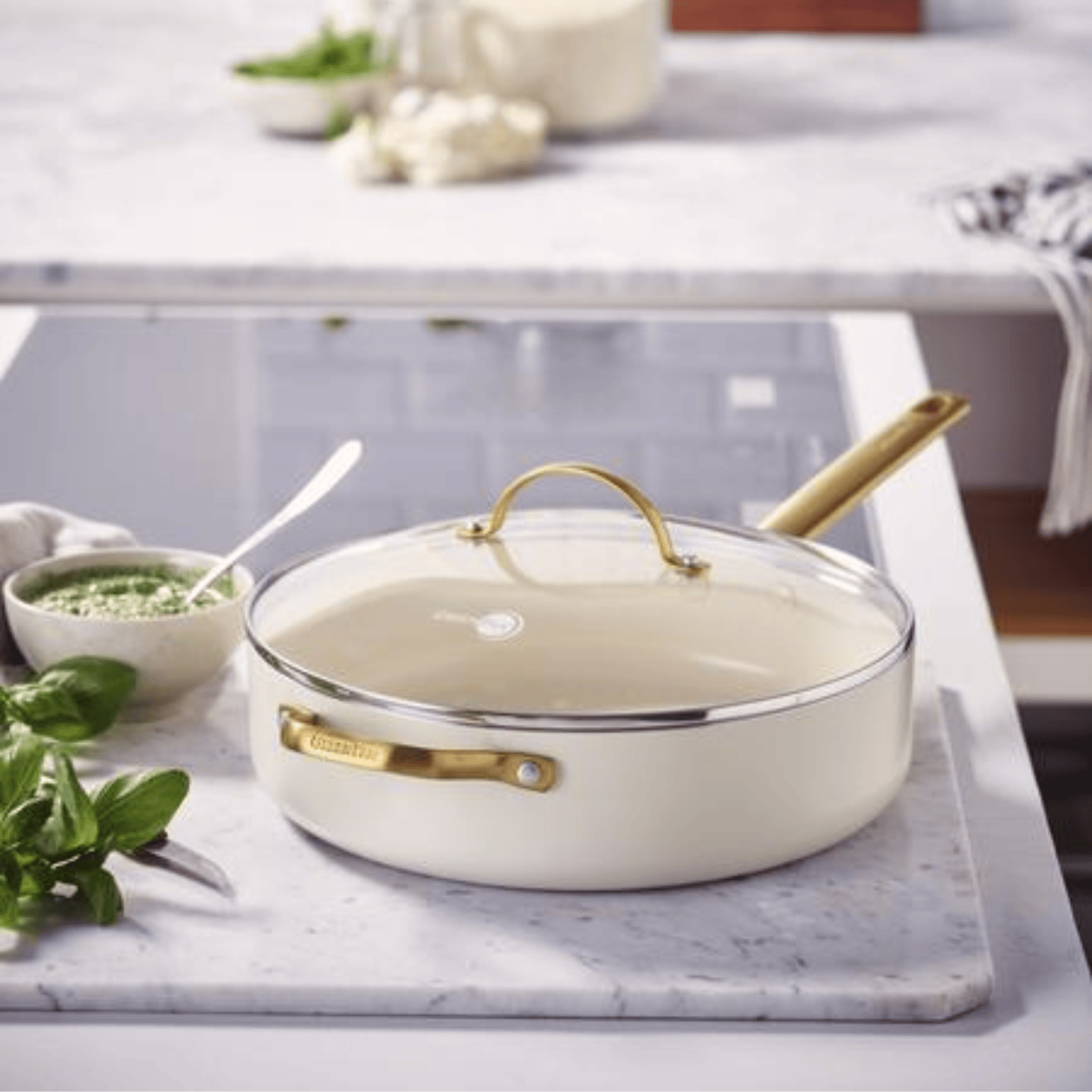 GreenPan Padova Non-Stick Cookware Set 10-Piece Cream