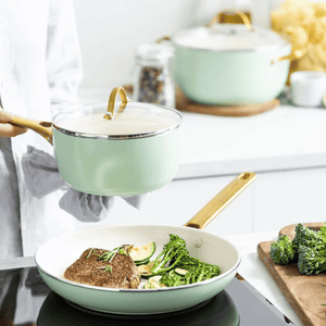 GreenPan Padova Non-Stick Cookware Set 10-Piece Mint Green