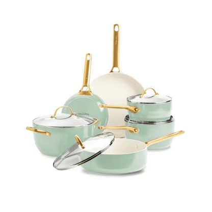 GreenPan Padova Non-Stick Cookware Set 10-Piece Mint Green