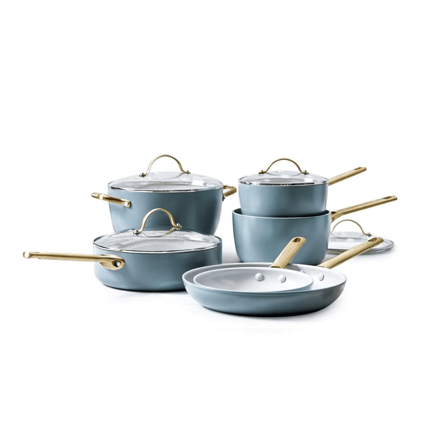 GreenPan Padova Non-Stick Cookware Set 10-Piece Smokey Sky Blue