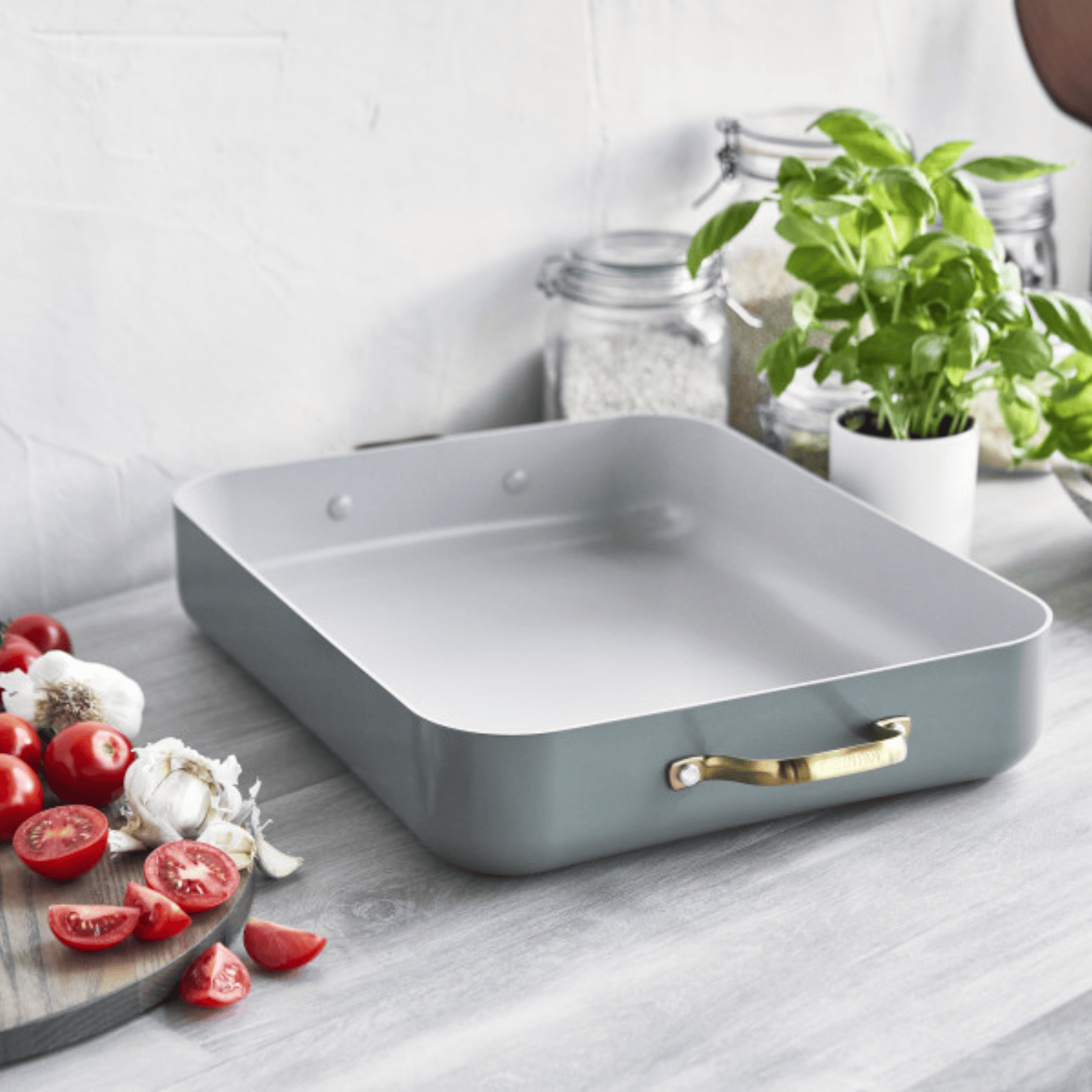 GreenPan Padova Non-Stick Roasting Pan 35cm x 25cm Smokey Sky Blue