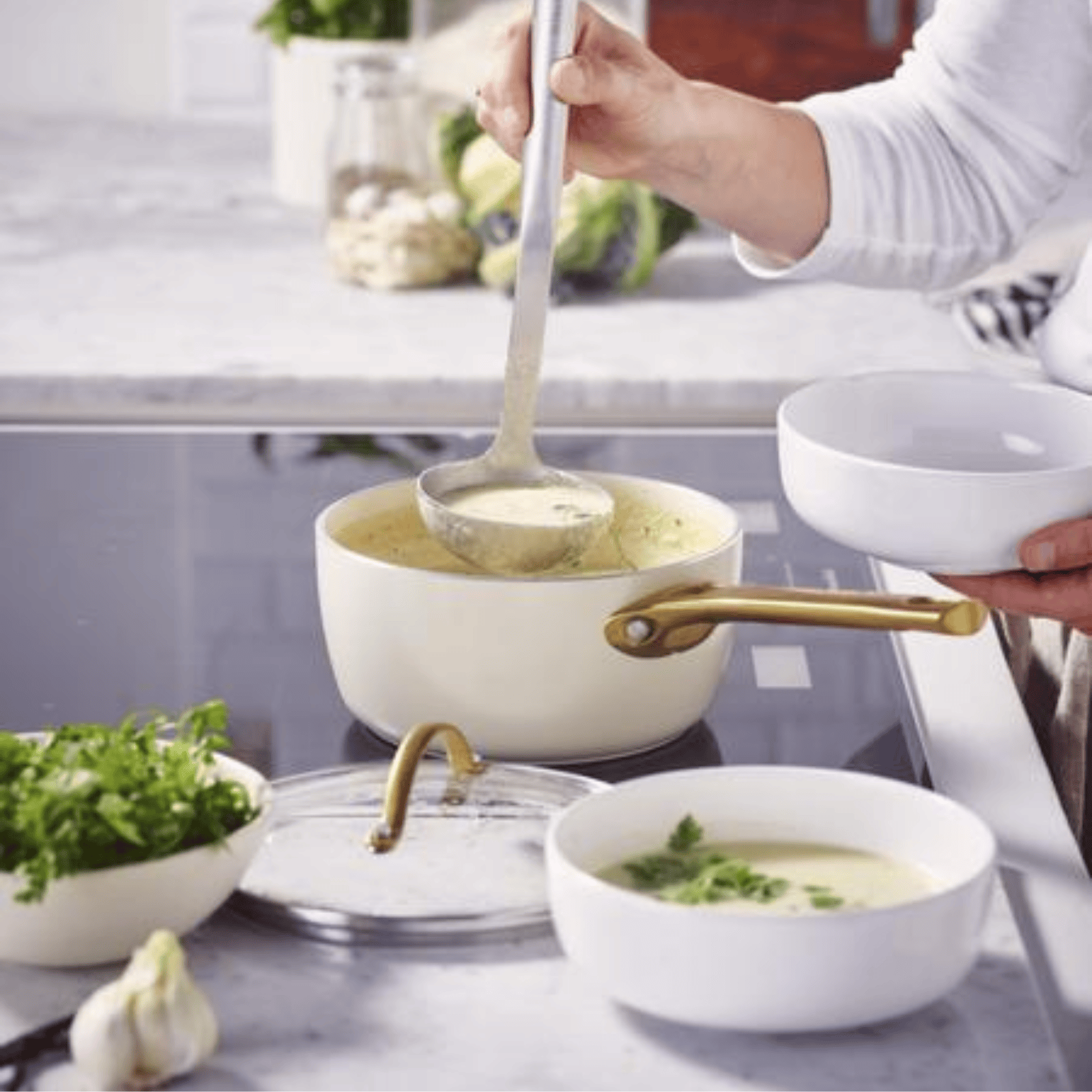 GreenPan Padova Non-Stick Saucepan 18cm Cream