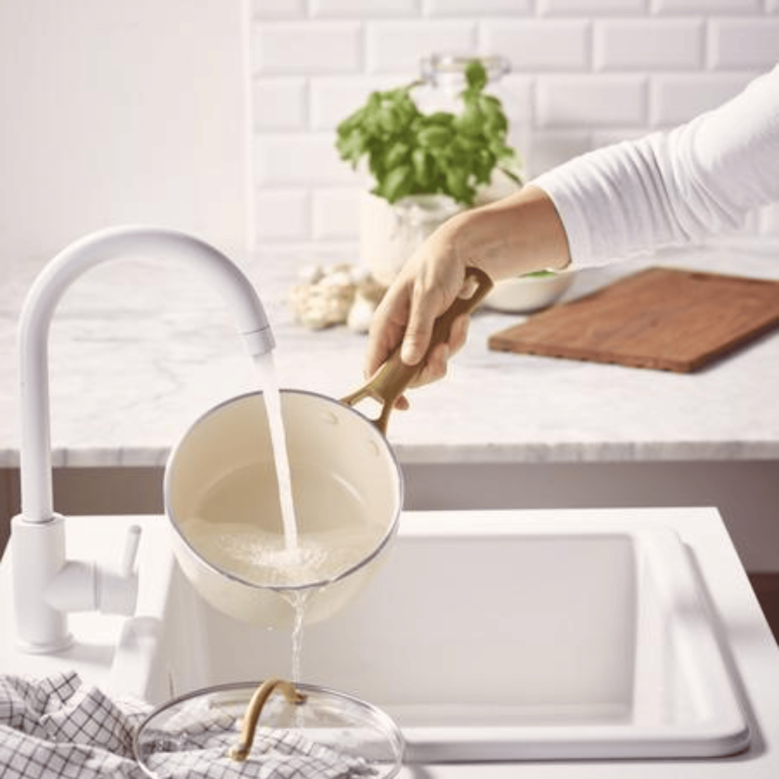 GreenPan Padova Non-Stick Saucepan 18cm Cream