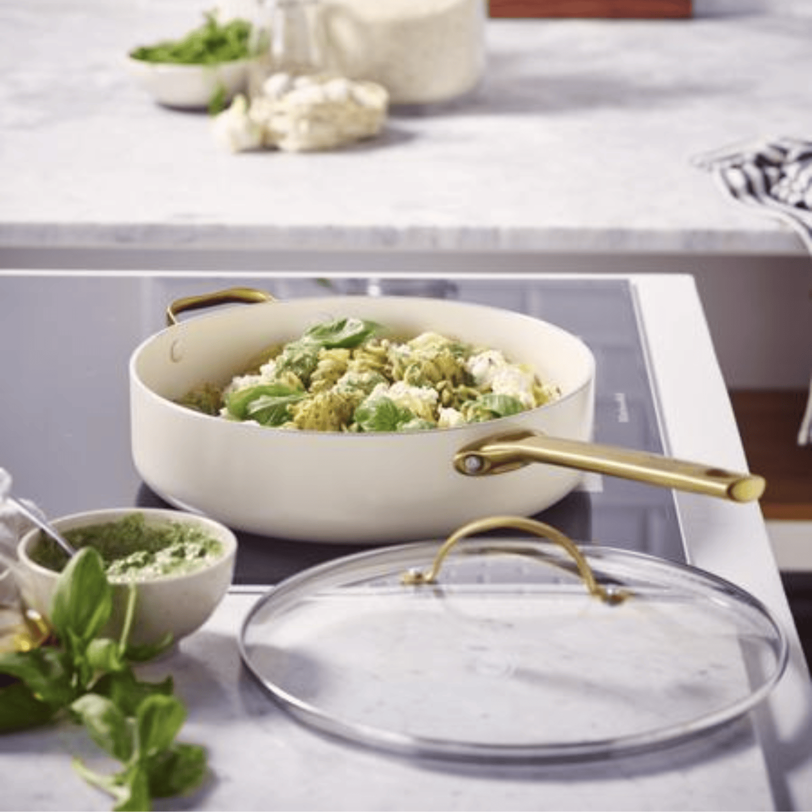 GreenPan Padova Non-Stick Saute Pan 28cm Cream