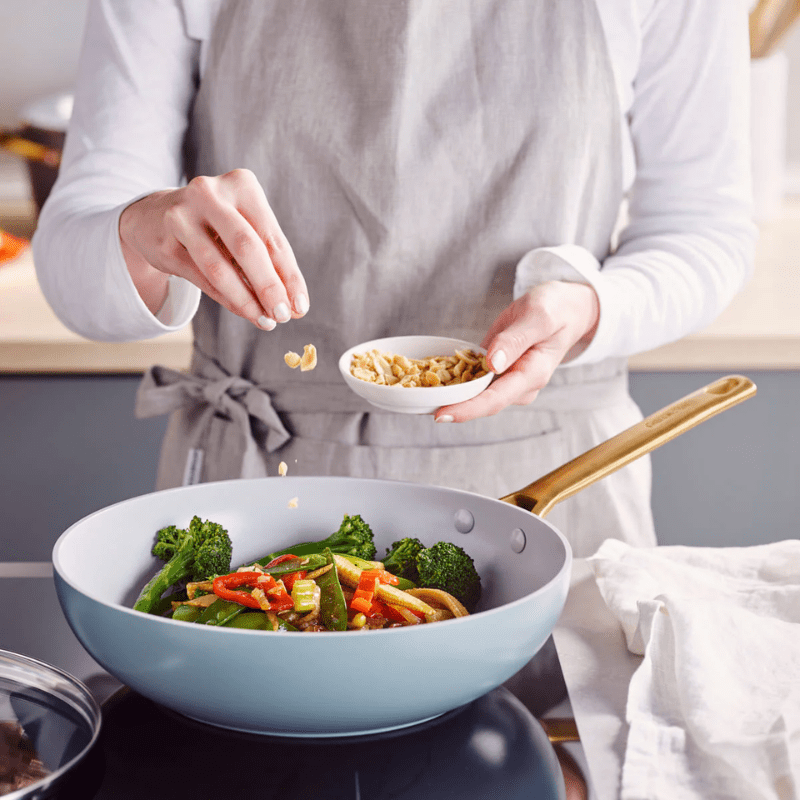GreenPan Padova Wok 28cm Smokey Sky Blue