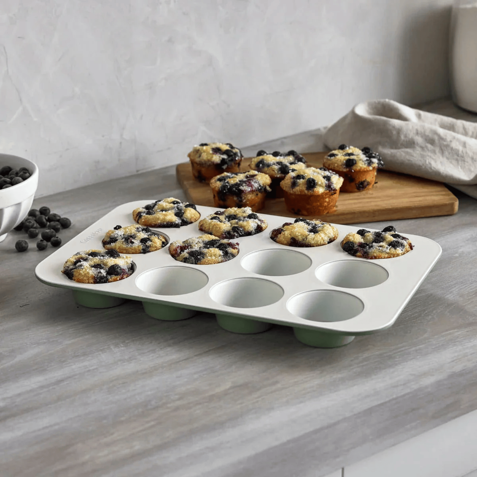 GreenPan Reserve Non-Stick Muffin Pan 12 Cup Sage Green