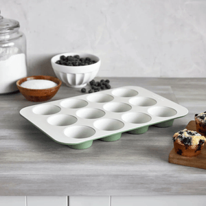 GreenPan Reserve Non-Stick Muffin Pan 12 Cup Sage Green