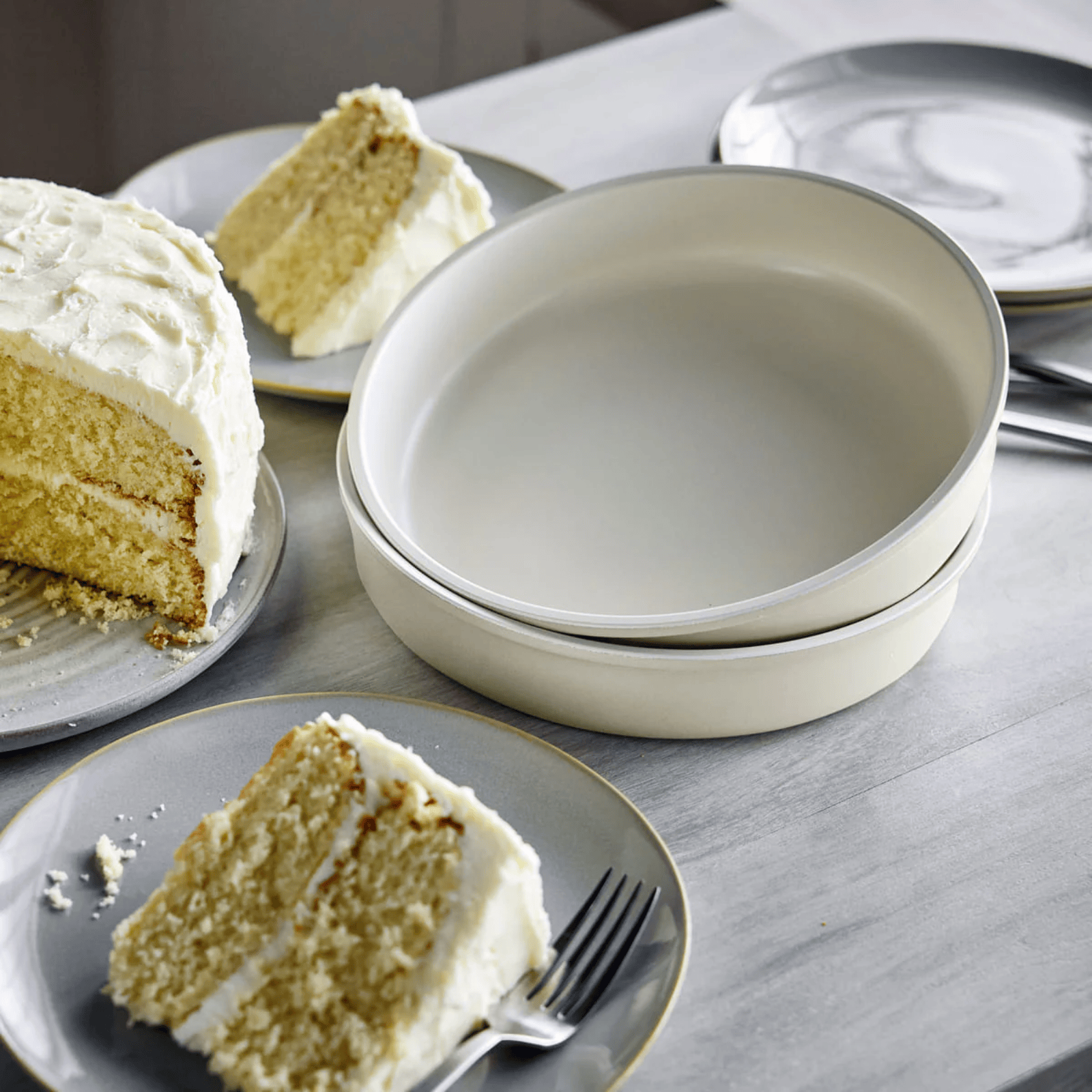 GreenPan Reserve Non-Stick Round Cake Pan 23cm Cream White