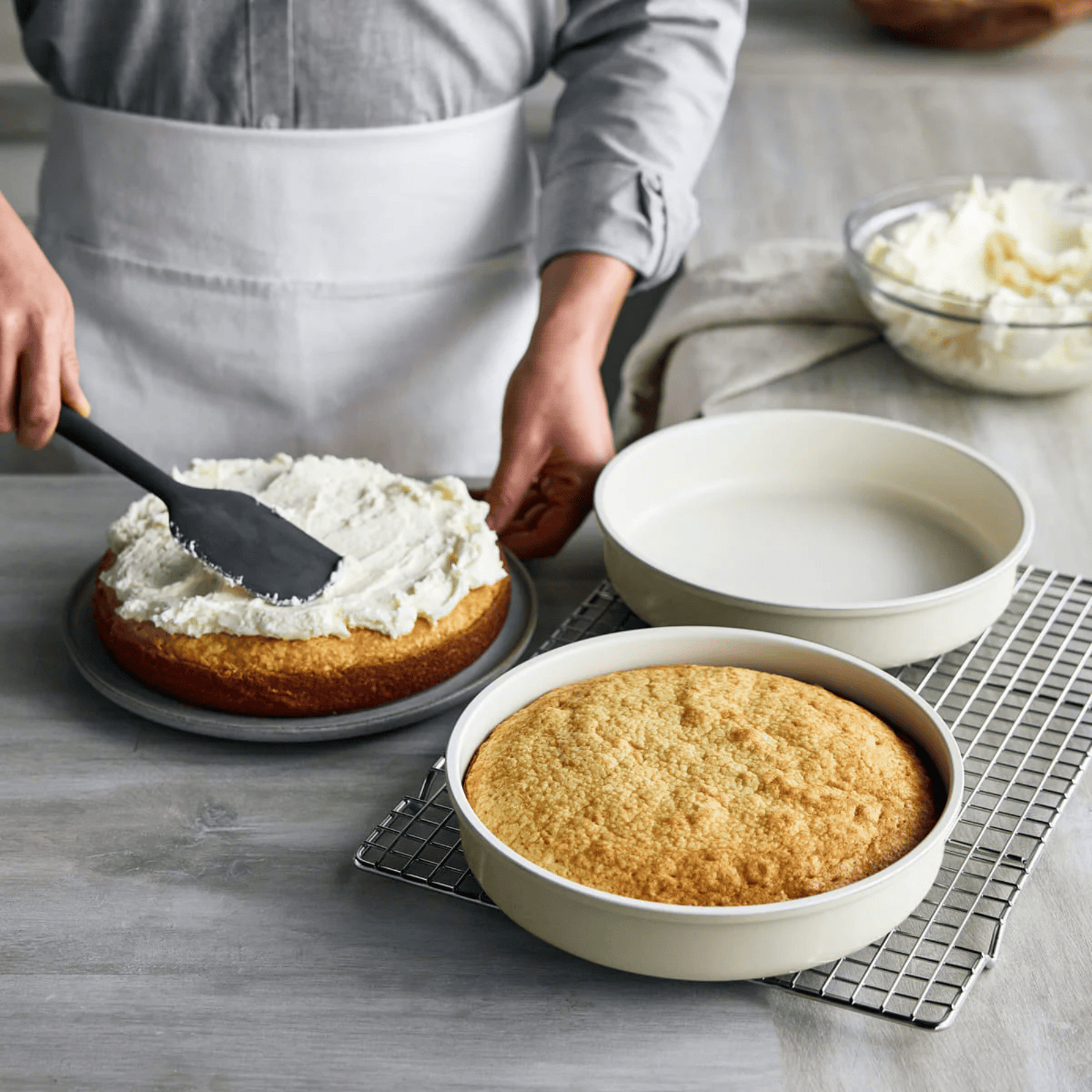 GreenPan Reserve Non-Stick Round Cake Pan 23cm Cream White