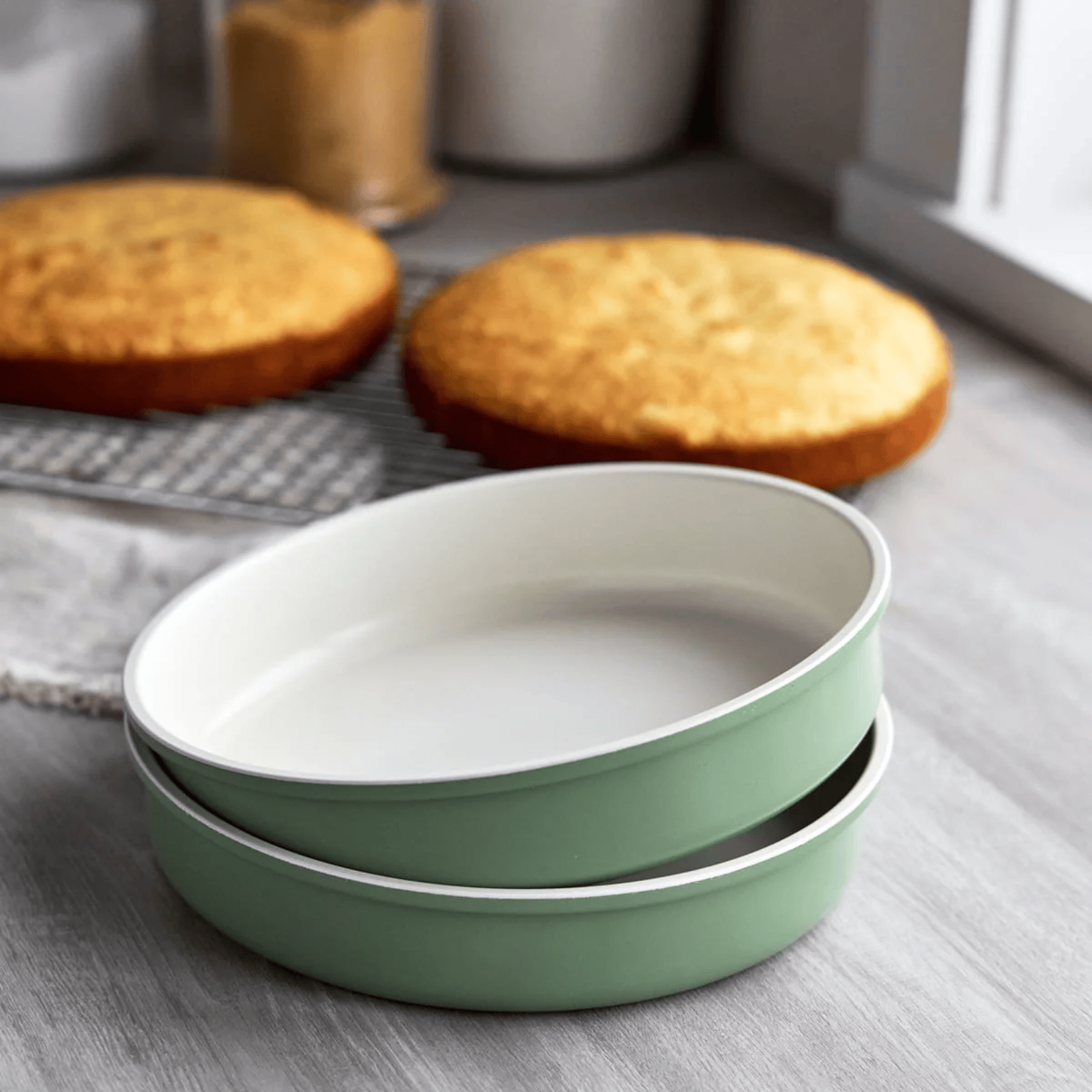 GreenPan Reserve Non-Stick Round Cake Pan 23cm Sage Green