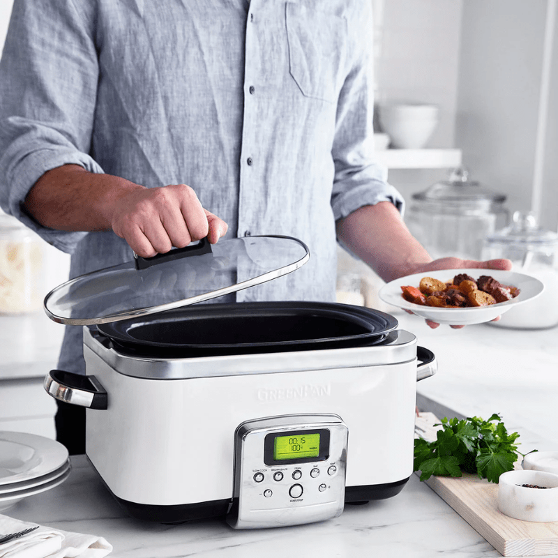 GreenPan Slow Cooker 6L Cloud Cream