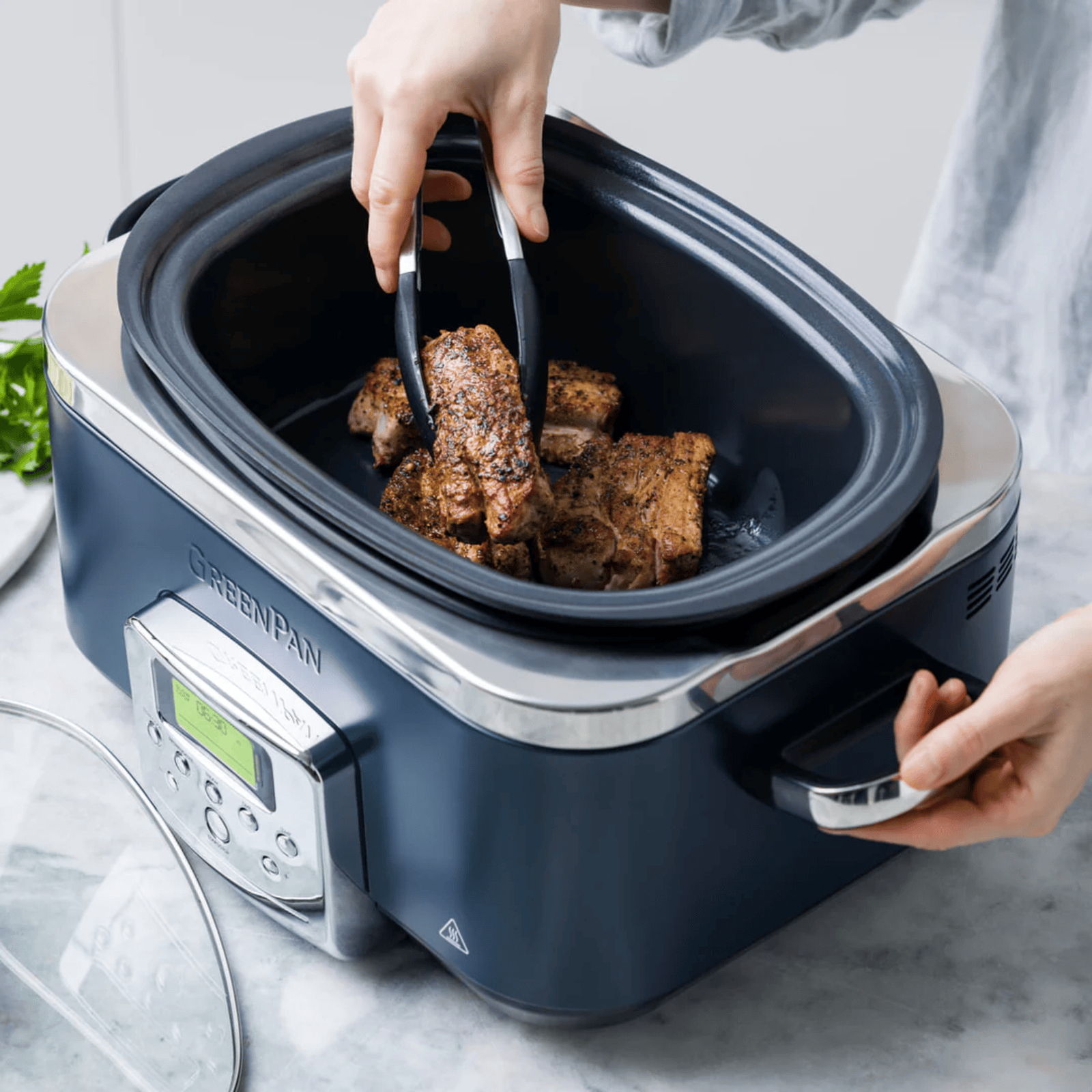 GreenPan Slow Cooker 6L Oxford Blue