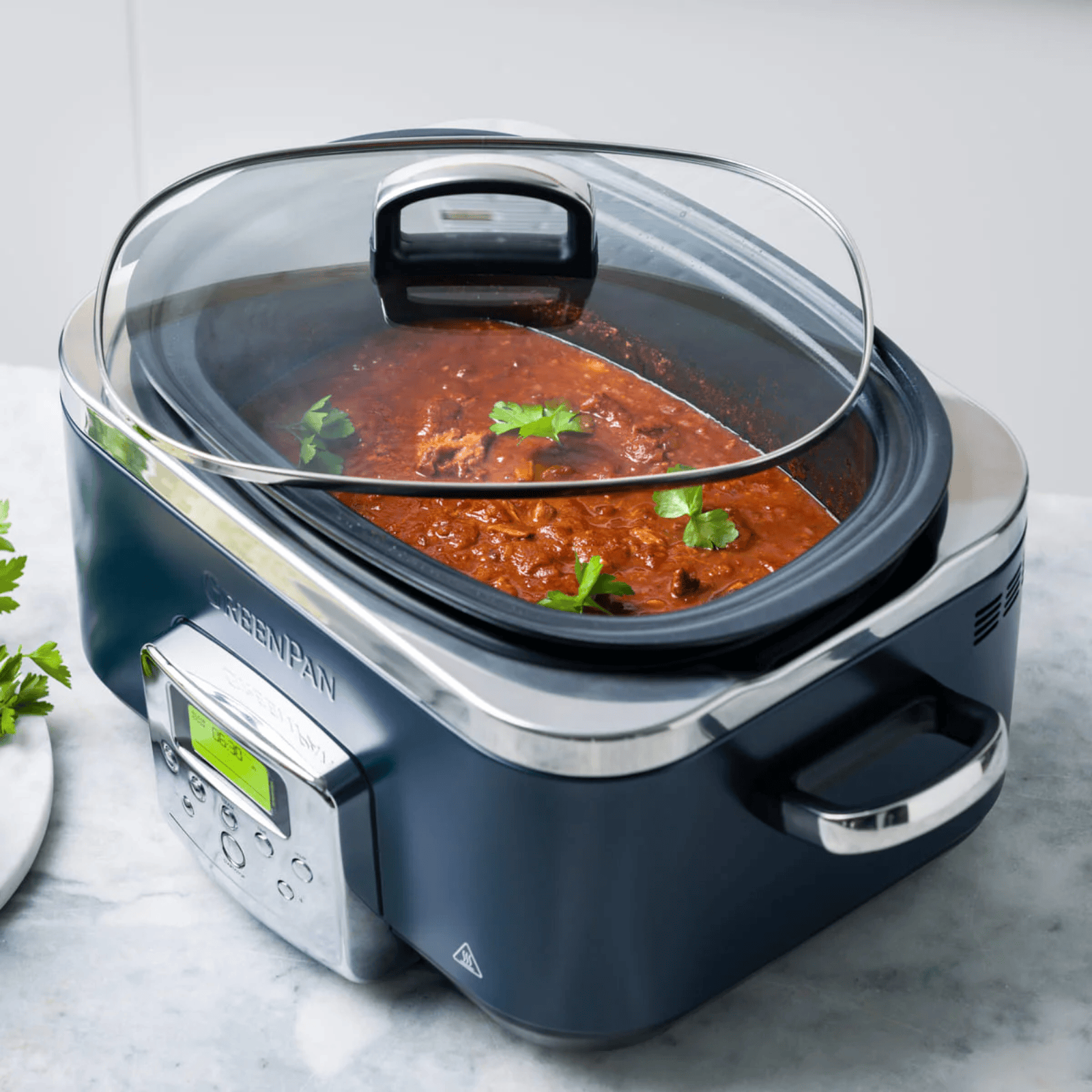 GreenPan Slow Cooker 6L Oxford Blue