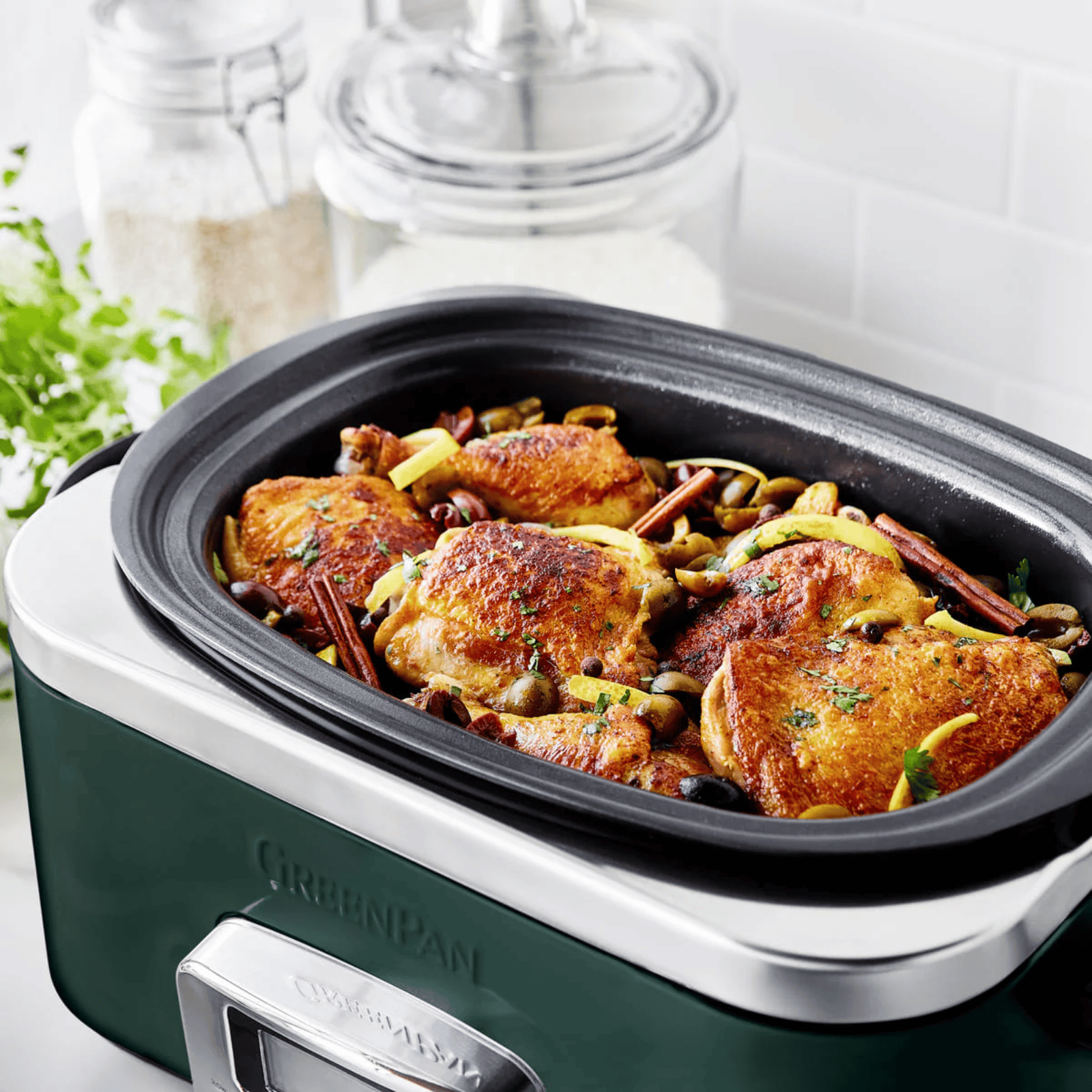 GreenPan Slow Cooker 6L Pine Green