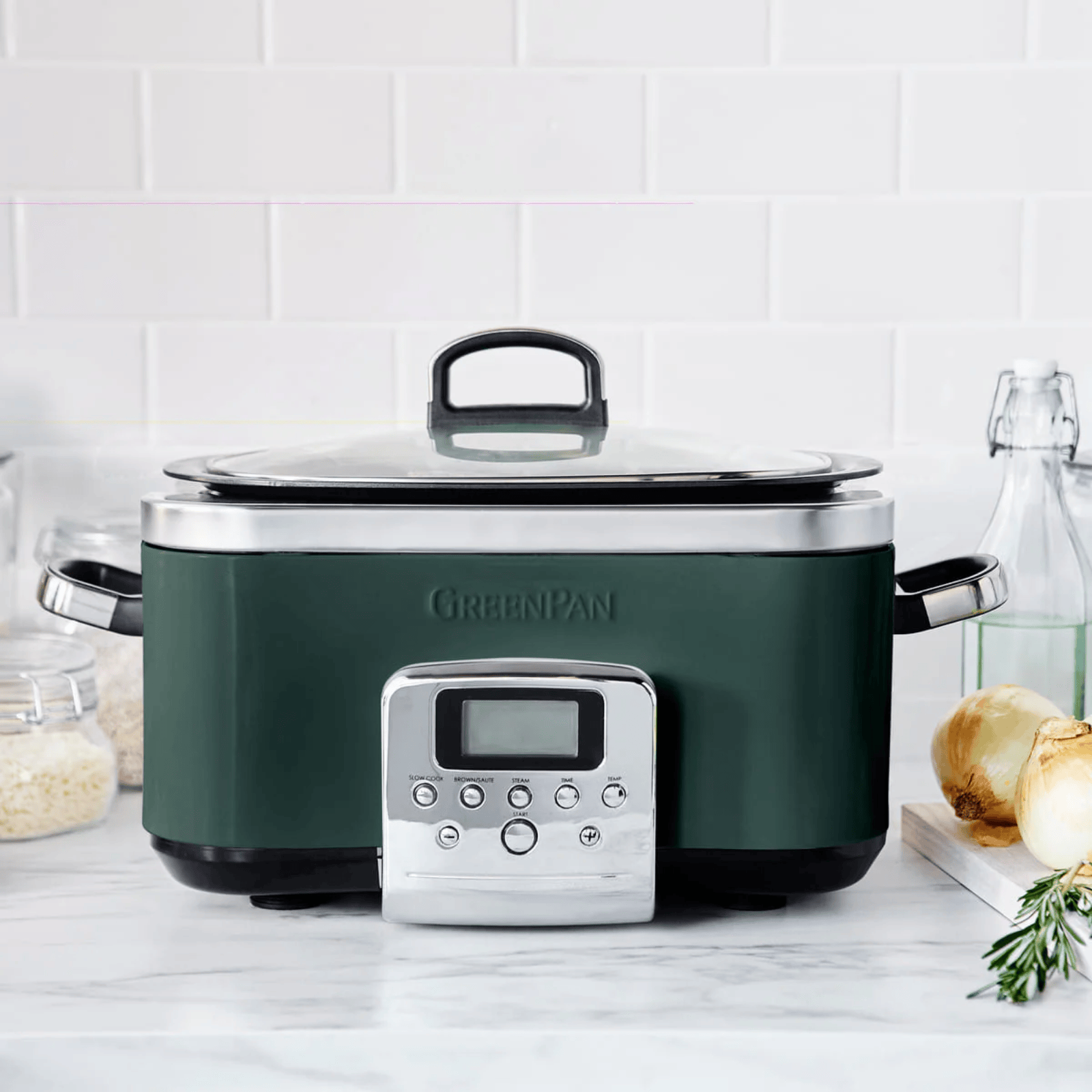 GreenPan Slow Cooker 6L Pine Green