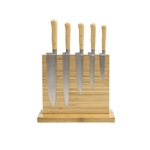 Icon Chef Bamboo Magnetic Knife Block Duo