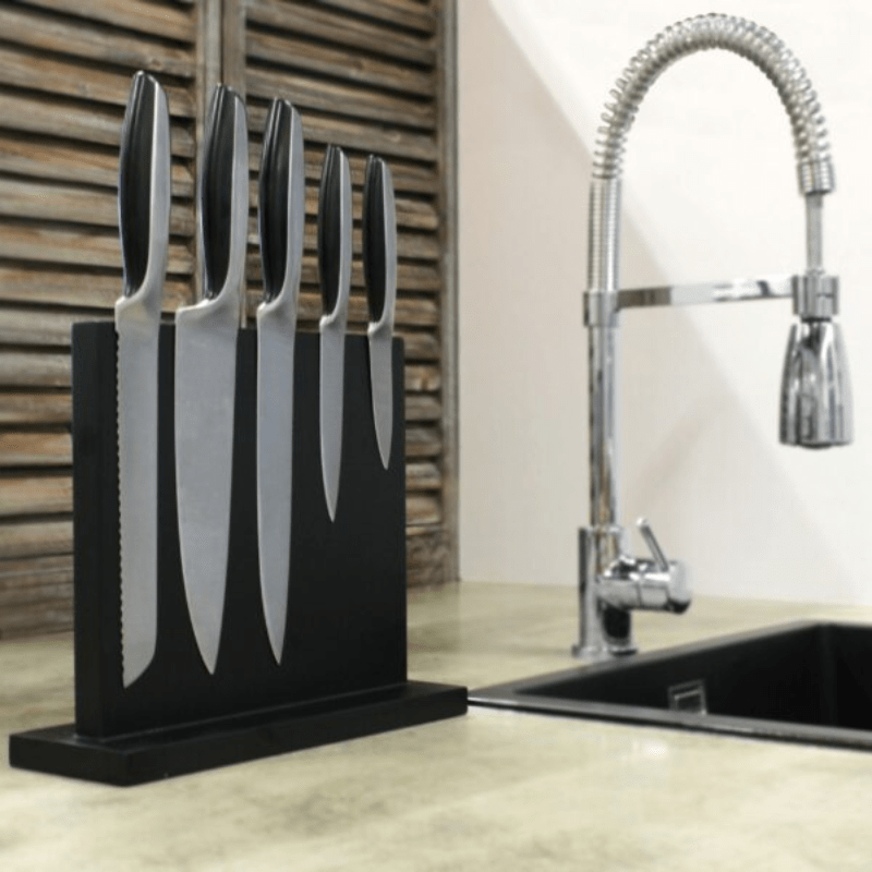 Icon Chef Black Magnetic Knife Block Duo