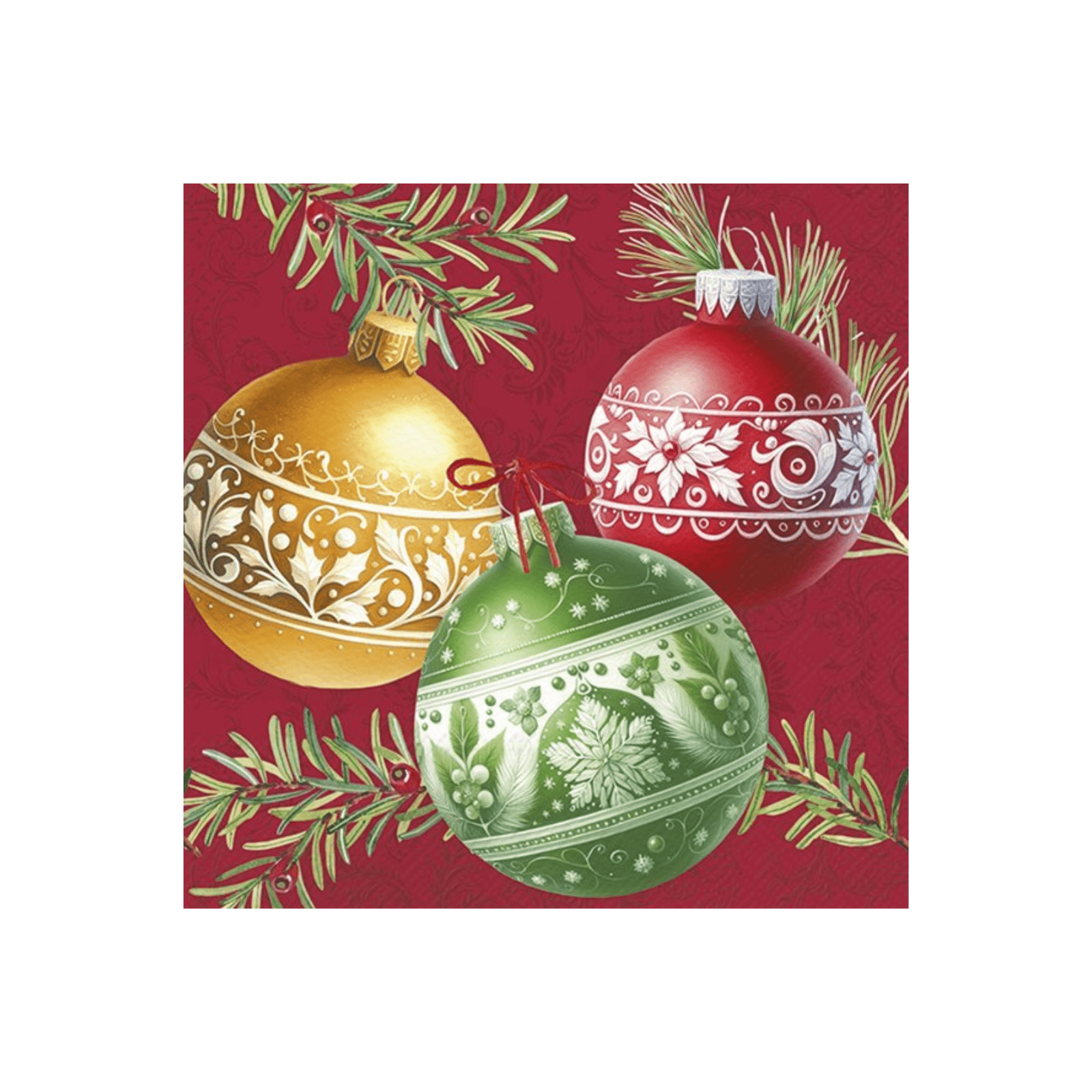 IHR Cocktail Christmas Bubbles Red Napkins Pack of 20