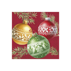 IHR Cocktail Christmas Bubbles Red Napkins Pack of 20