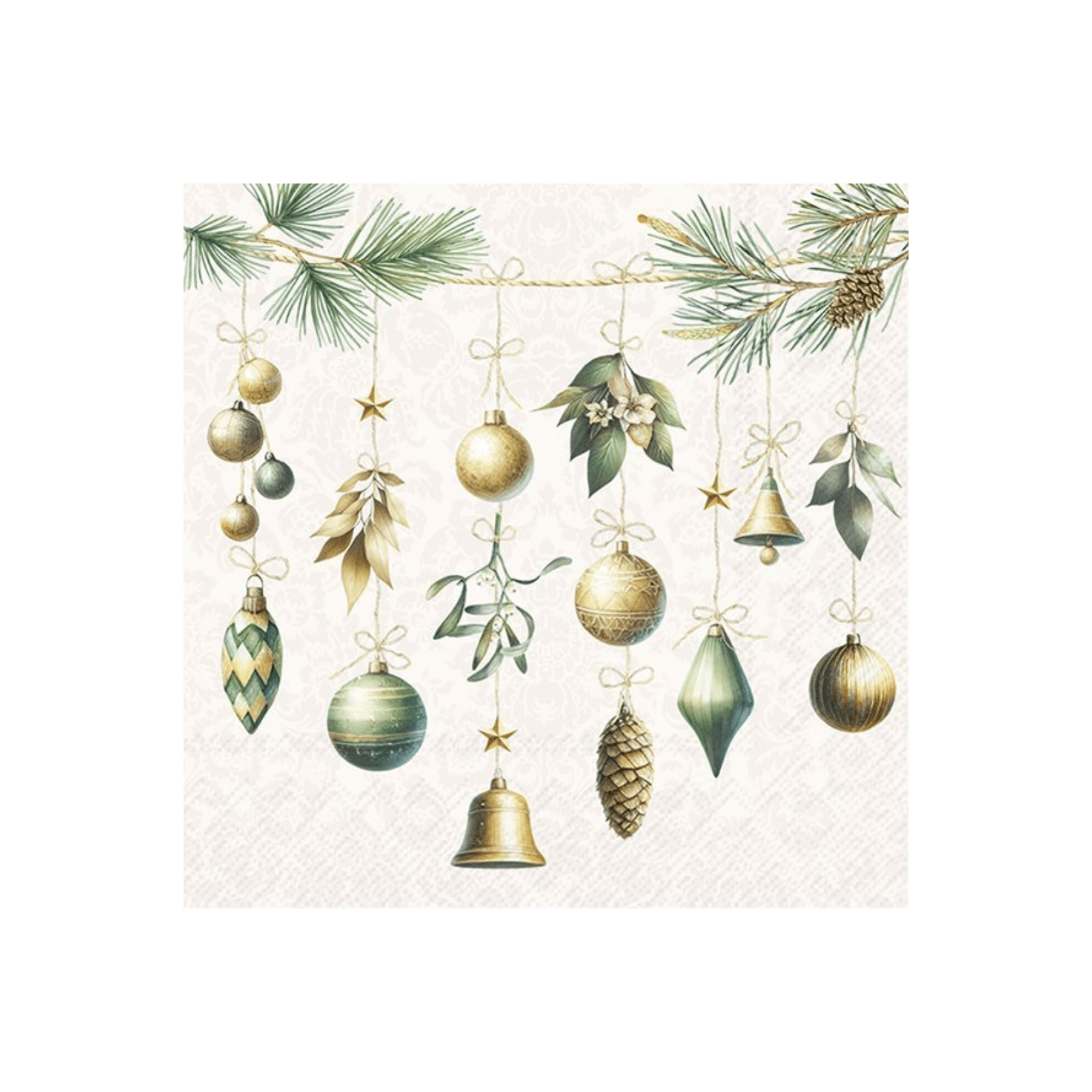 IHR Cocktail Christmas Decorations Cream Napkins Pack of 20