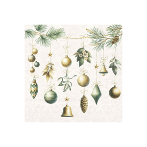 IHR Cocktail Christmas Decorations Cream Napkins Pack of 20