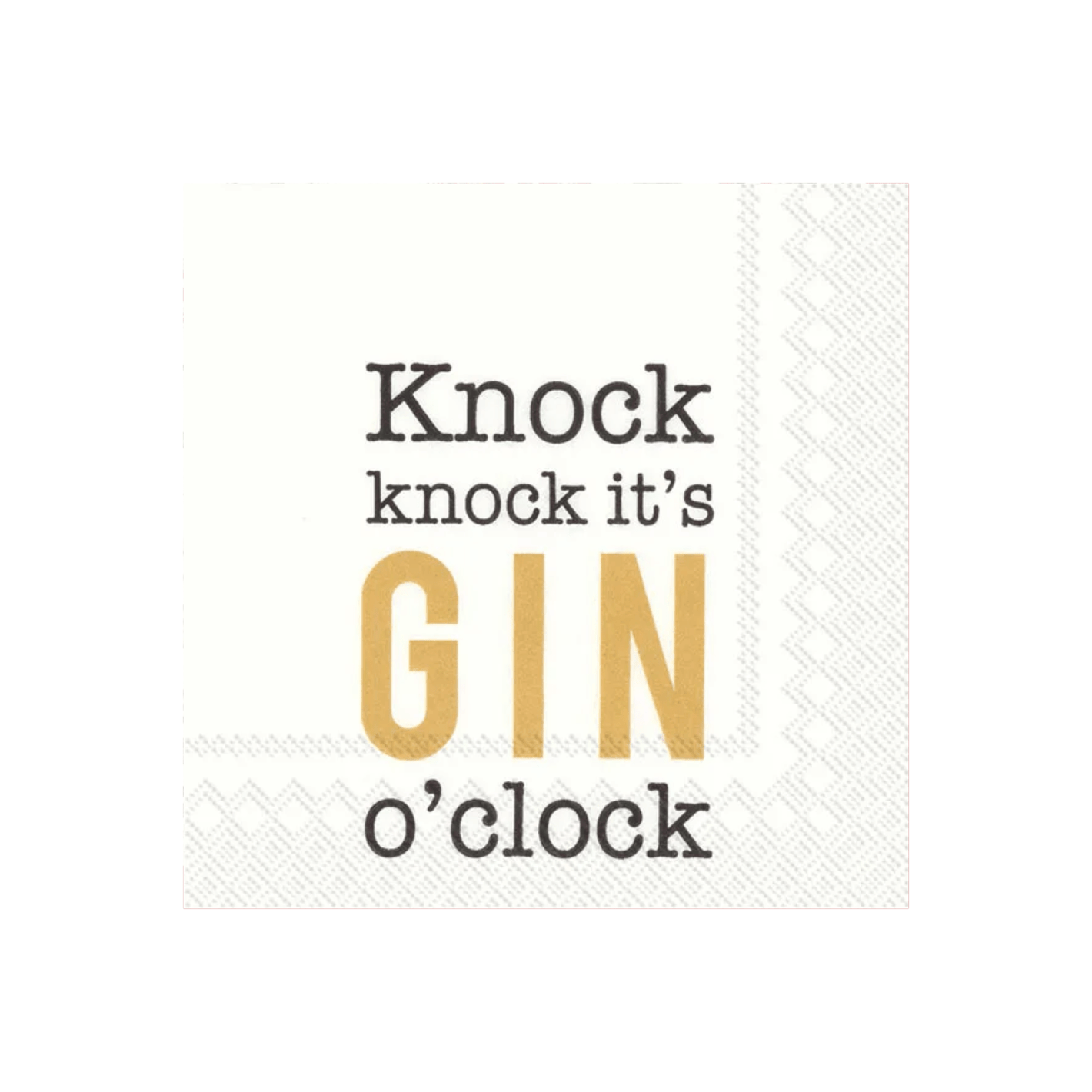 IHR Cocktail Knock Knock It's Gin O'clock Napkins Pack of 20
