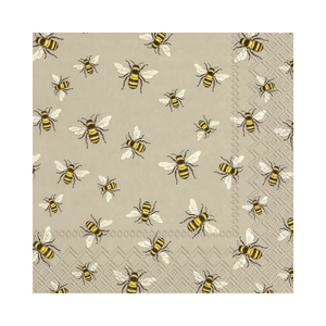 IHR Cocktail Lovely Bees Linen Napkins Pack of 20