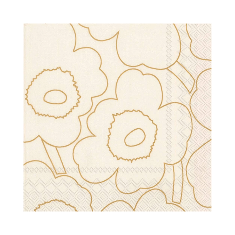 IHR Cocktail Marimekko Piirto Unikko Gold Napkins Pack of 20