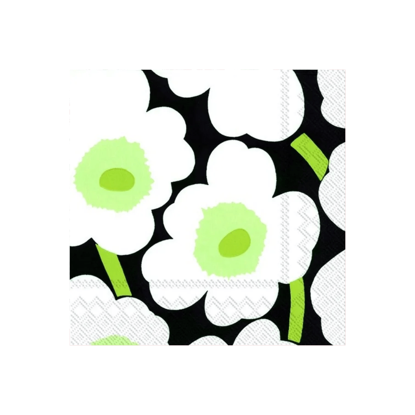 IHR Cocktail Marimekko Unikko Black Napkins Pack of 20