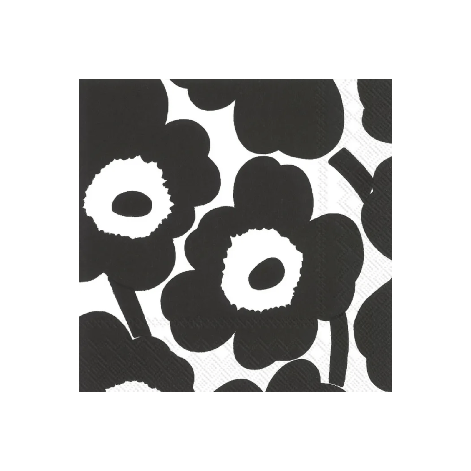 IHR Cocktail Marimekko Unikko Black White Napkins Pack of 20