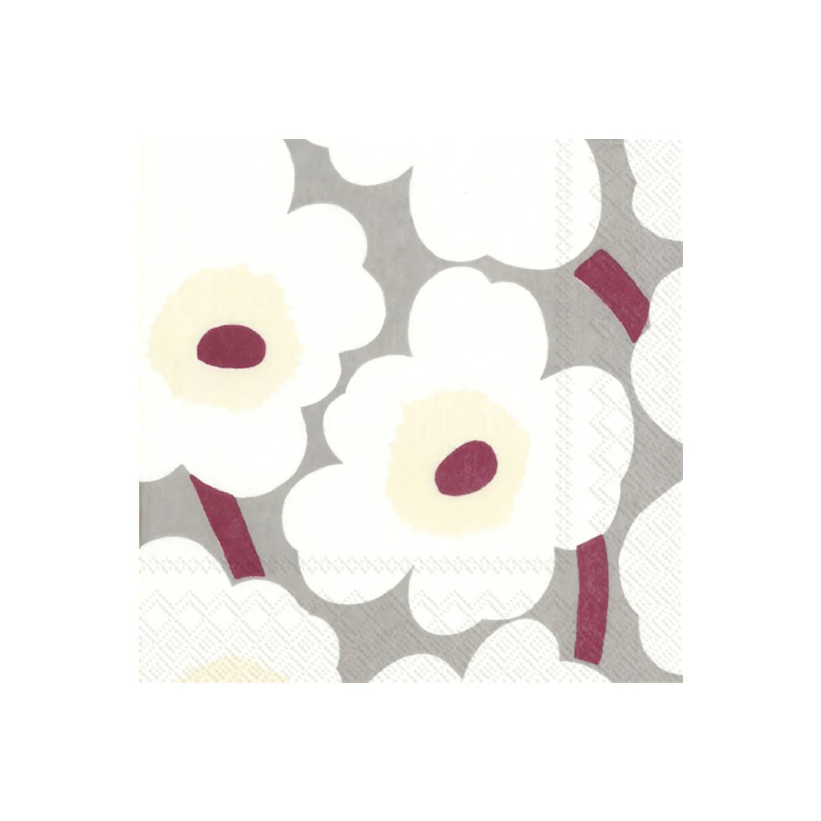 IHR Cocktail Marimekko Unikko Grey Cream Napkins Pack of 20