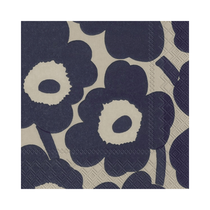 IHR Cocktail Marimekko Unikko Linen Blue Napkins Pack of 20