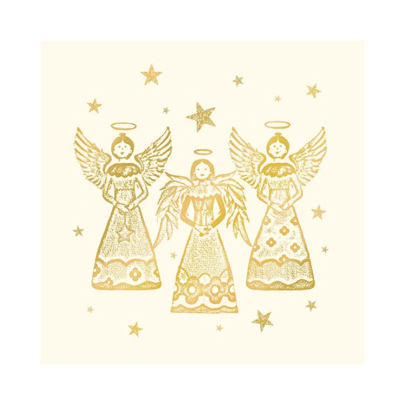 IHR Luncheon Bright Angels Cream Gold Napkins Pack of 20