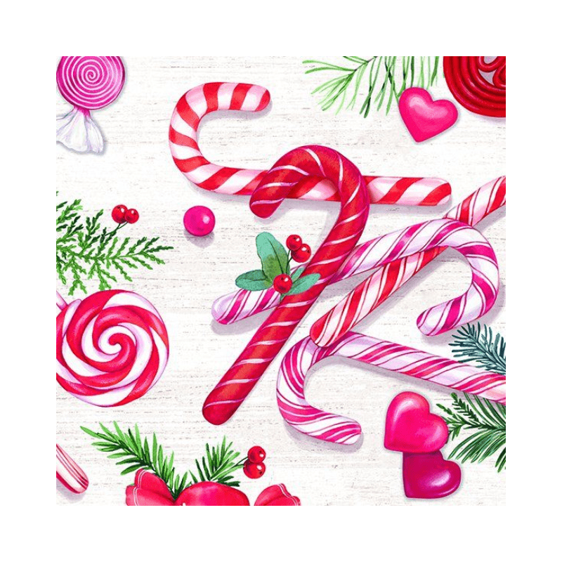 IHR Luncheon Candy Canes Napkins Pack of 20