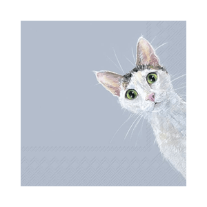 IHR Luncheon Cat Stella Light Blue Napkins Pack of 20