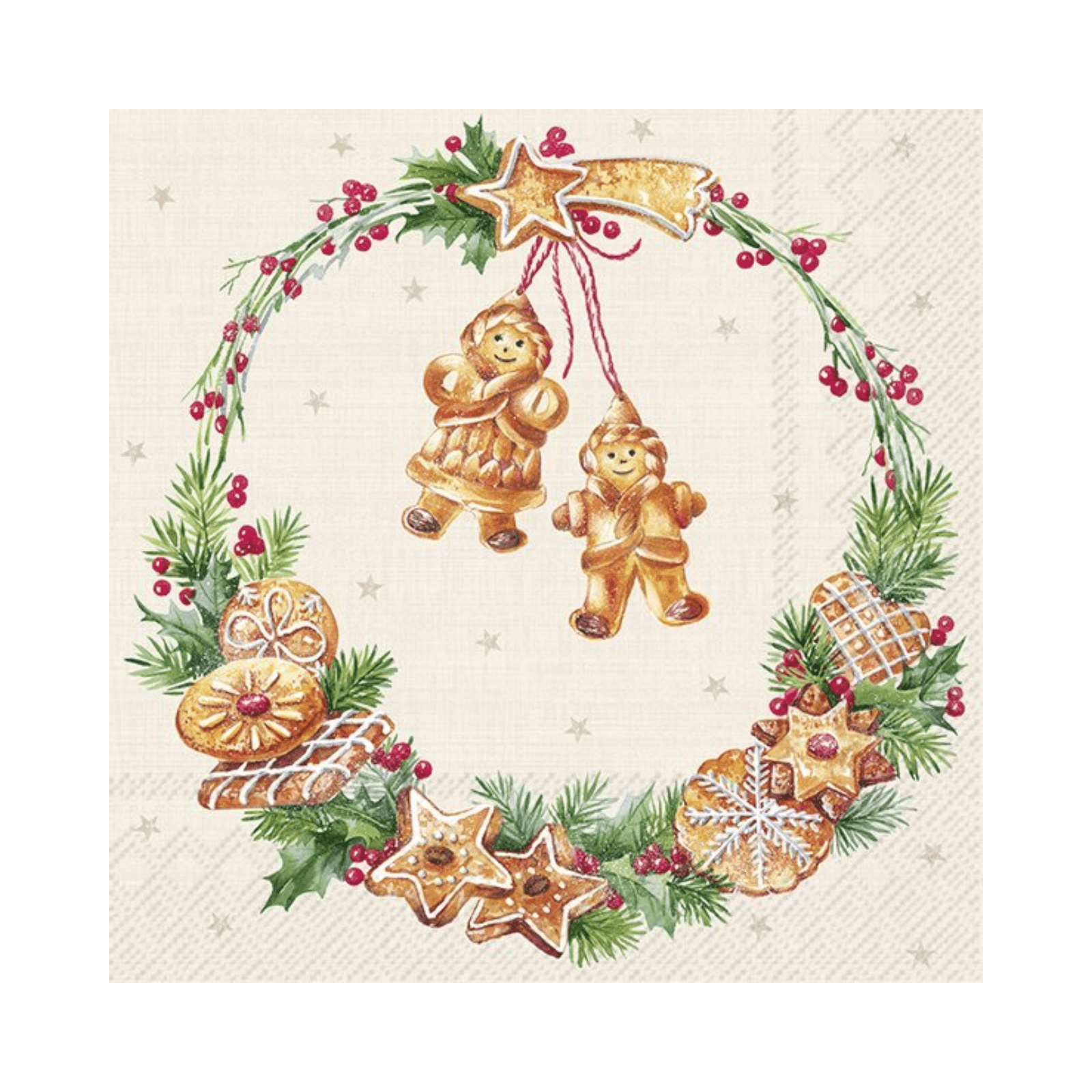 IHR Luncheon Cookie Wreath Napkins Pack of 20