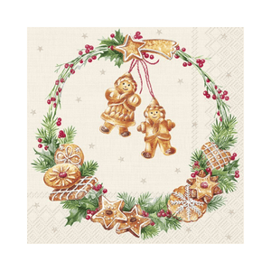 IHR Luncheon Cookie Wreath Napkins Pack of 20