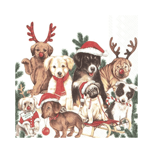 IHR Luncheon Dogs-Mas Napkins Pack of 20