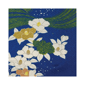 IHR Luncheon Floral Waves Blue V&A Napkins Pack of 20